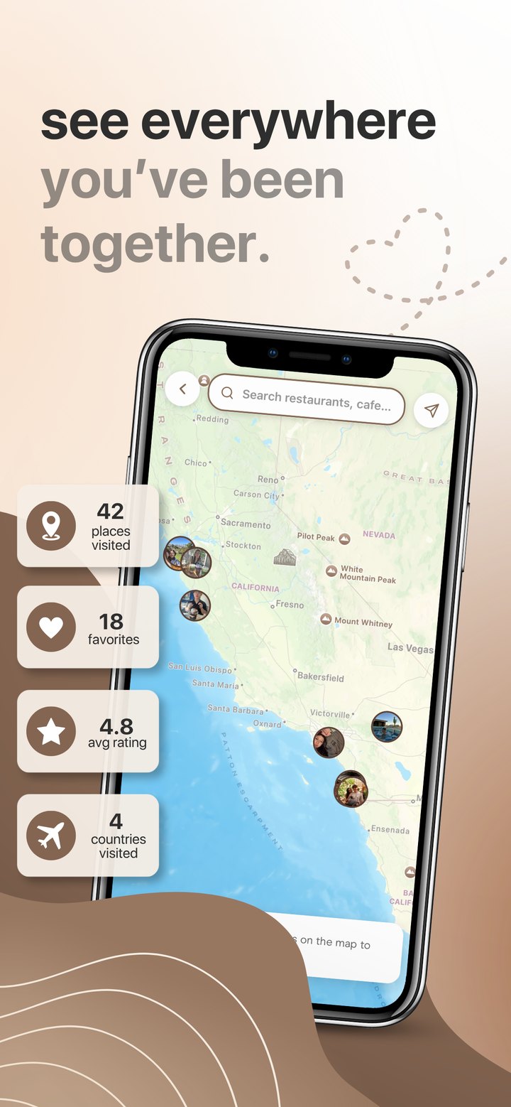 Released Keepsake memory map with shared photo pins and place filters.